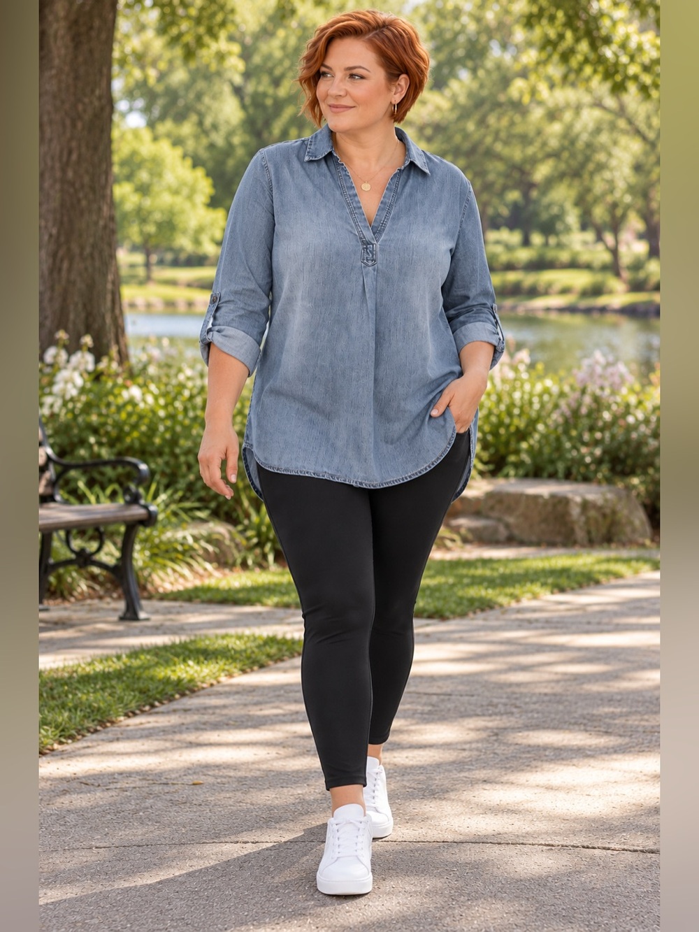 SONOMA Women’s Lightweight Denim Tunic Blue XL Like New